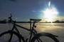 Fahrrad vor Sonnenuntergang